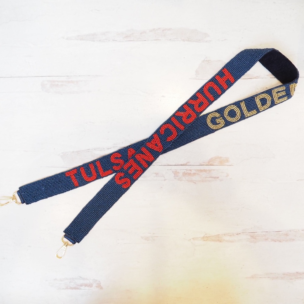 Beaded Tulsa Golden Hurricanes Collegiate Game Day Purse Strap